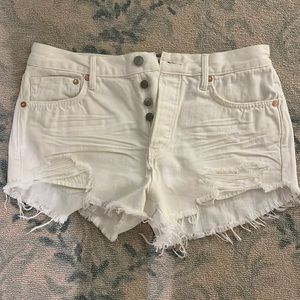 Free people white denim shorts